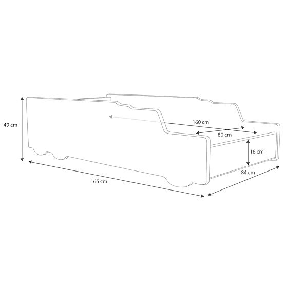 Łóżko jednoosobowe Wóz strażacki 160x80 z materacem