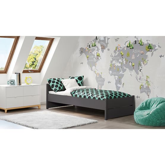 Łóżko MARCEL 200x90 szare z szufladą