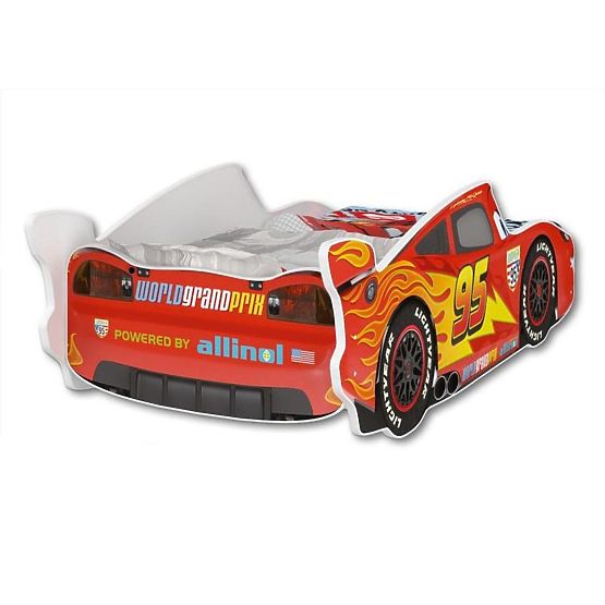 Łóżko samochodowe Zygzak McQueen - białe