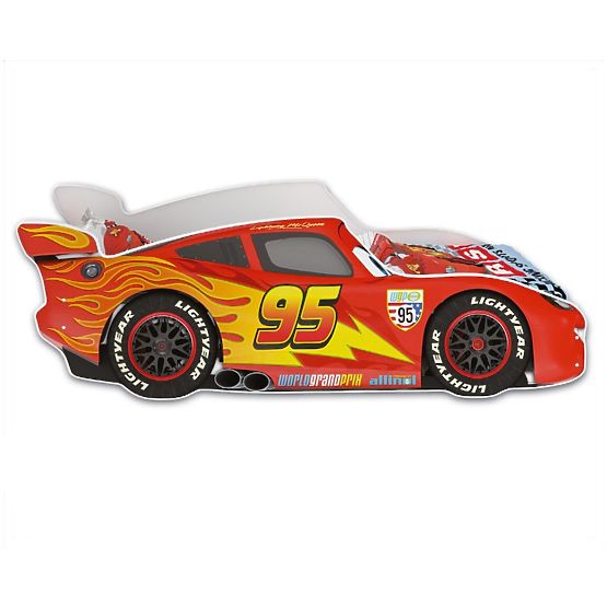 Łóżko samochodowe Błysk McQueen - czerwone