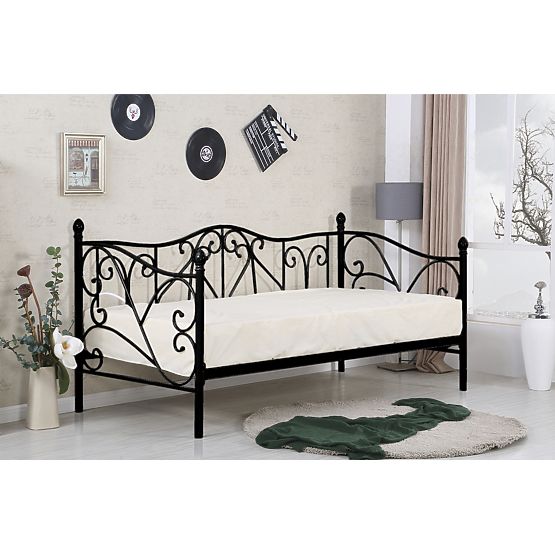 Czarne metalowe łóżko SUMATRA 200x90