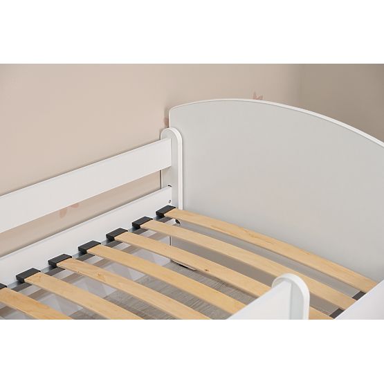 Łóżko dziecięce Ourbaby z barierką - białe