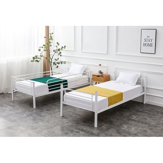 Metalowe łóżko piętrowe BUNKY 200x90 cm - białe