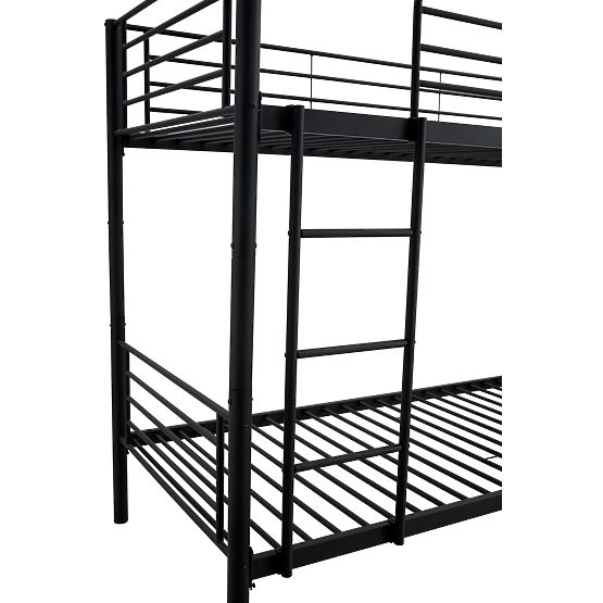 Łóżko metalowe dwupoziomowe BUNKY 200x90 cm - czarne