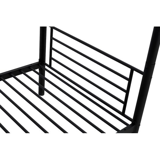 Łóżko metalowe dwupoziomowe BUNKY 200x90 cm - czarne