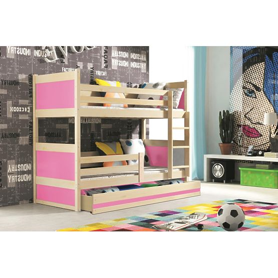Łóżko piętrowe Rocky - sosna - różne kolory