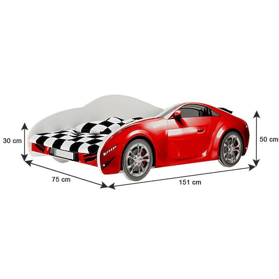 Łóżko samochodowe S-CAR - zielone