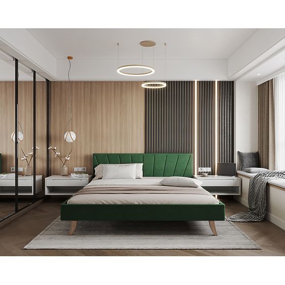 Łóżko tapicerowane HEAVEN 120 x 200 cm - Zielone