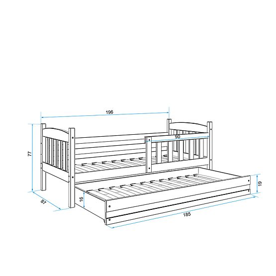 Łóżko z dostawką Exclusive - sosna z białym detalem