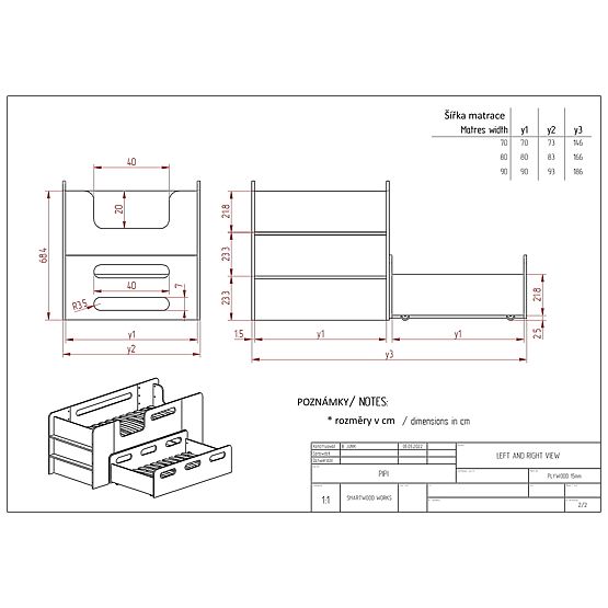 Łóżko z szufladą Thomas