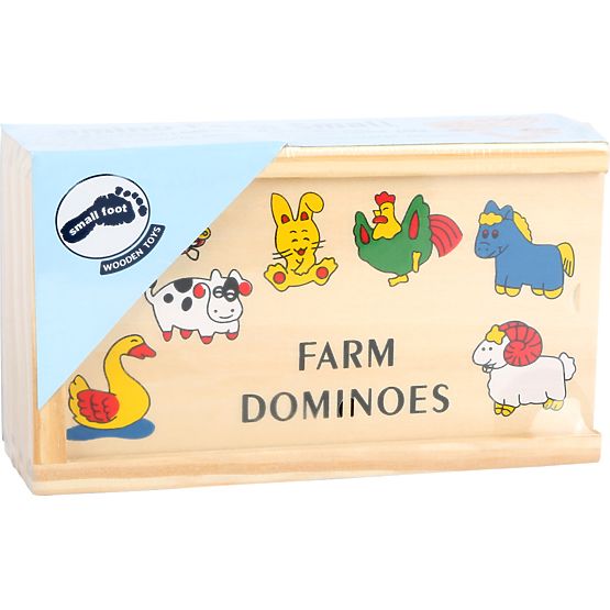 Małe stopy Drewniane gry Farma Domino mniejsza