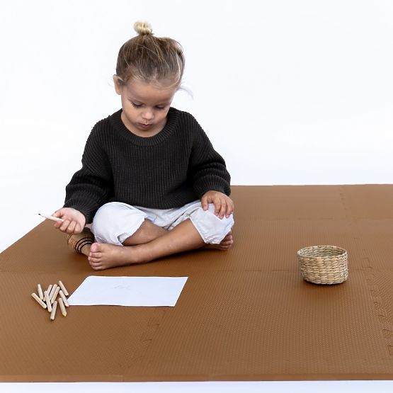 Mata do zabawy TODDLEKIND 130 x 130 cm - Camel