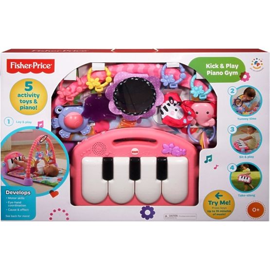 Mata edukacyjna Fisher Price Różowe pianinko