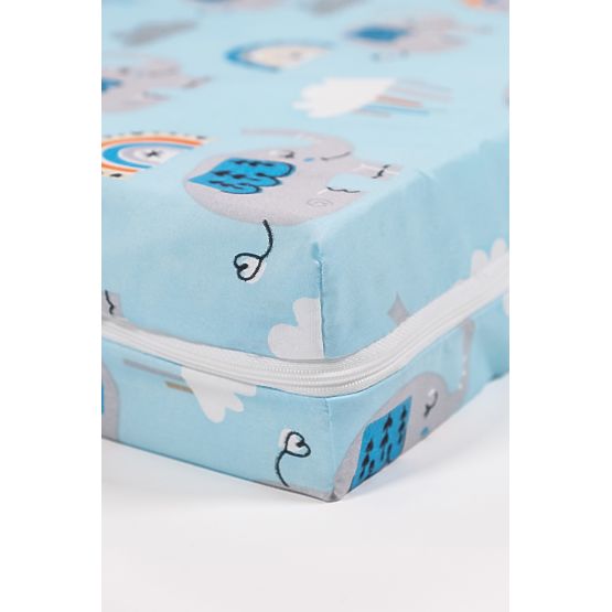 Materac z wzorem - niebieski słoń