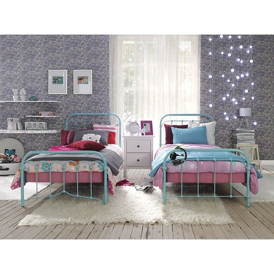 Metalowa łóżko Bibi 200x90 cm turkusowa