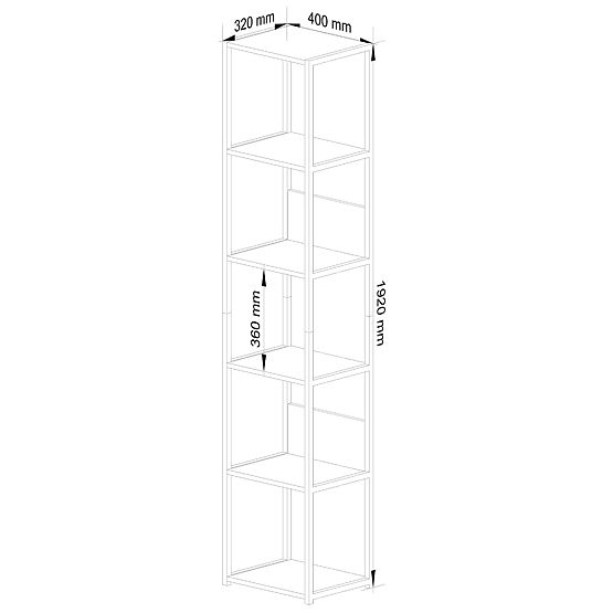METALOWY REGAŁ LOFT 400 BIAŁY/DĄB SONOMA