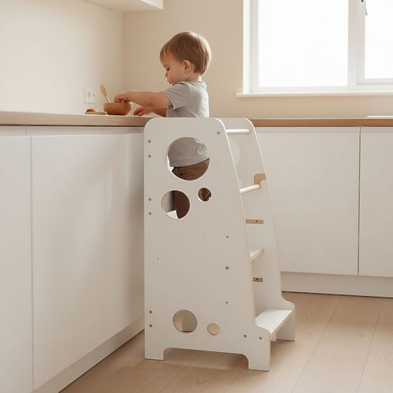 Montessori wieża edukacyjna Luna - biała