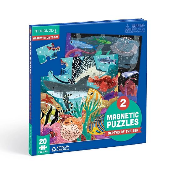 Mudpuppy Magnetyczne puzzle Głębie mórz 2x20 elementów