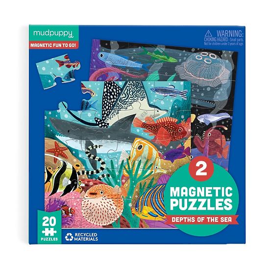 Mudpuppy Magnetyczne puzzle Głębie mórz 2x20 elementów