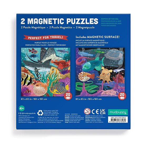 Mudpuppy Magnetyczne puzzle Głębie mórz 2x20 elementów