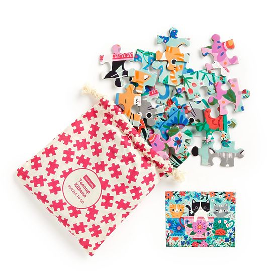 Mudpuppy Puzzle Kocięta w filiżance do herbaty w materiałowym woreczku 36 elementów