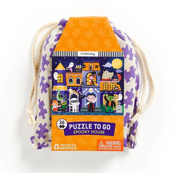 Mudpuppy Puzzle Nawiedzony Dom w materiałowym woreczku 36 elementów
