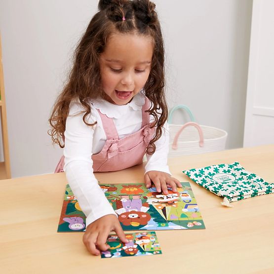 Mudpuppy Puzzle Wesołe kempingowicze w materiałowym woreczku 36 elementów