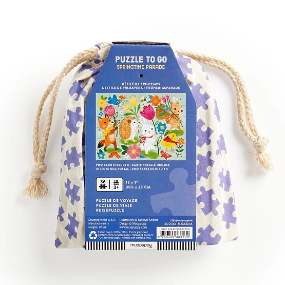Mudpuppy Puzzle Wiosenny pochód w materiałowym woreczku 36 elementów