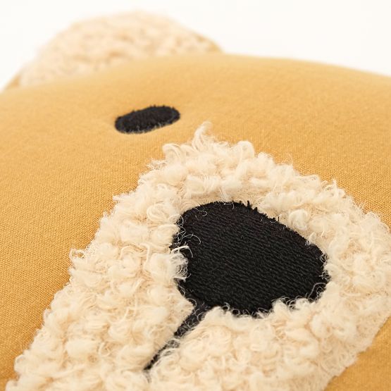 Muślinowa poduszka Ourbaby Ø 35 cm Miś - musztardowy