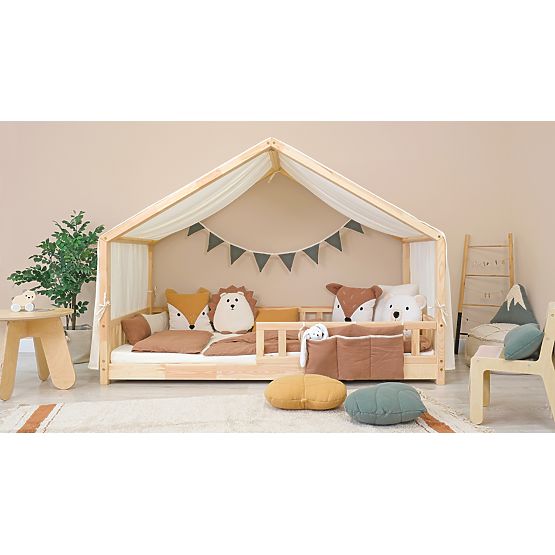 Muślinowa poduszka Ourbaby 38x35 cm Liść - musztardowy