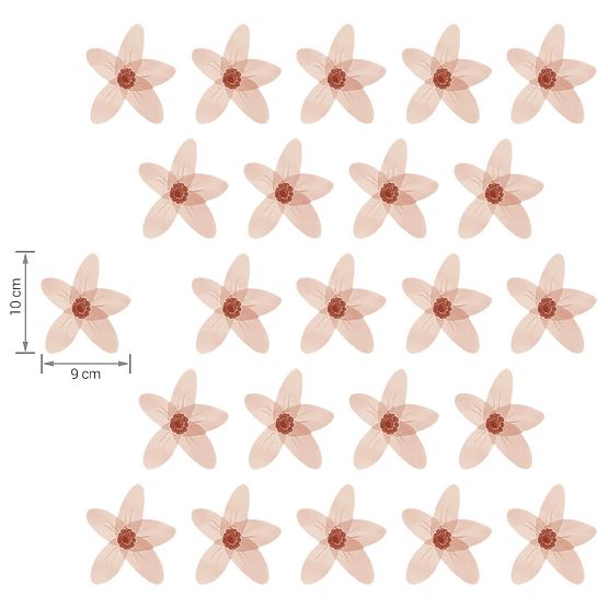 Zestaw naklejek ściennych - Różowe niezapominajki 23 szt