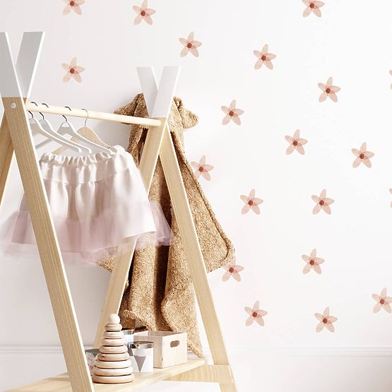 Zestaw naklejek ściennych - Różowe niezapominajki 23 szt