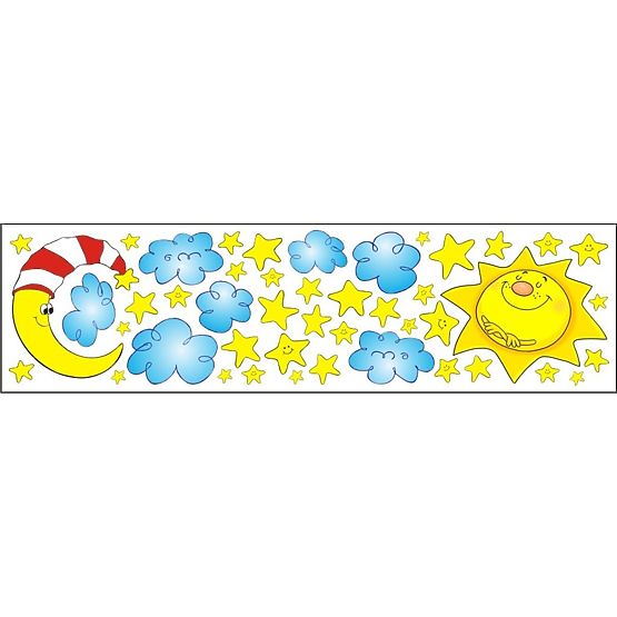 Naklejki na okno - Słońce, księżyc, gwiazdy - 0,3 m2