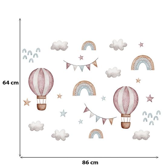Naklejki na ścianę - Balony i chmurki