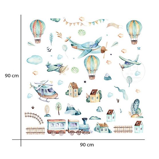 Naklejki na ścianę - Samoloty i balony