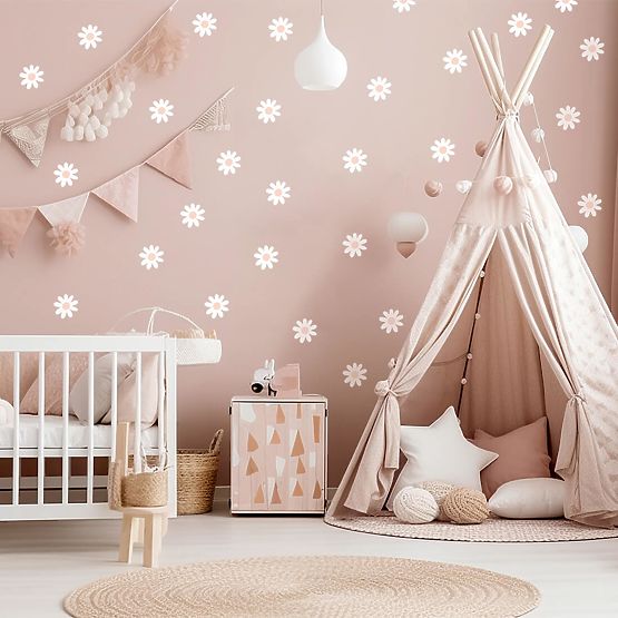 Naklejki na ścianę - stokrotki 22 szt.