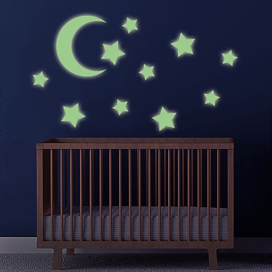 Naklejki na ścianę - Świecące gwiazdy i księżyc 