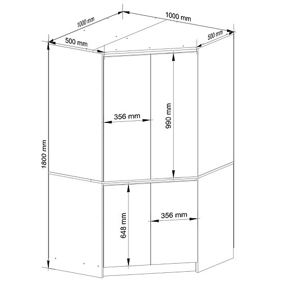 NAROŻNA SZAFA S100 4D CLP BIAŁA