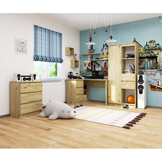 NAROŻNE BIURKO B16 CLP LEWE DĄB ARTISAN