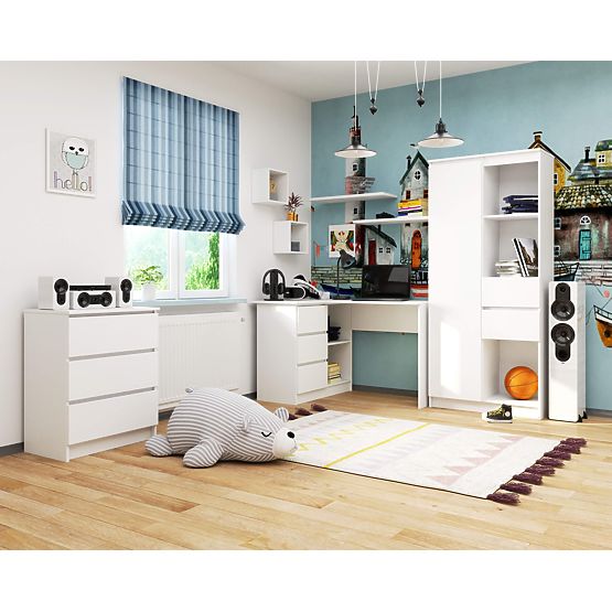 NAROŻNE BIURKO B16 CLP PK LEWE BIAŁE