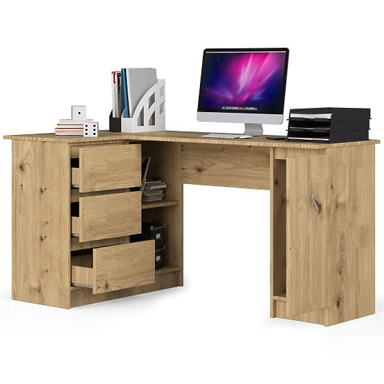 NAROŻNE BIURKO B20 CLP LEWOSTRONNE PK DĄB ARTISAN