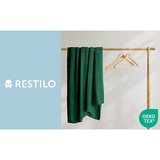 Narzuta HENRY kolor butelkowa zieleń tłoczony żakard nowoczesny styl 220x240