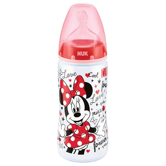 Niemowlę butelka NUK Disney Mickey 300 ml Minnie czerwona