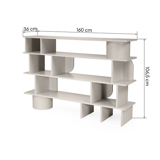 Niska półka Rangali, kaszmirowa, zaokrąglona