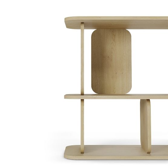 Niski regał Tulumo, zaokrąglony, Dąb Cremona Torro