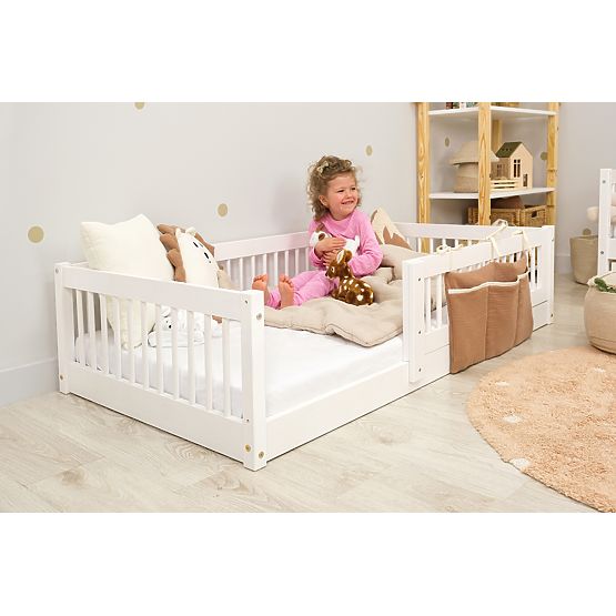 Niskie łóżko dla dzieci Montessori Ourbaby Plus - białe