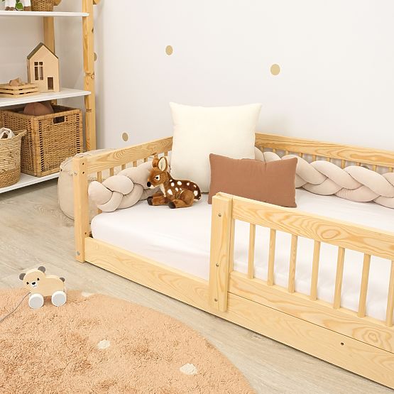 Niskie łóżko dla dzieci Montessori Ourbaby Plus - naturalne