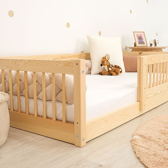 Niskie łóżko dla dzieci Montessori Ourbaby Plus - naturalne