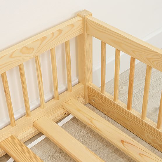 Niskie łóżko dla dzieci Montessori Ourbaby Plus - naturalne