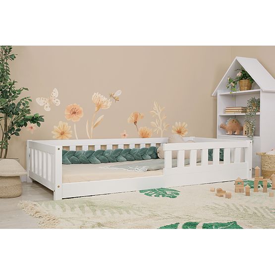 Niskie łóżko dziecięce Montessori Meadow - białe
